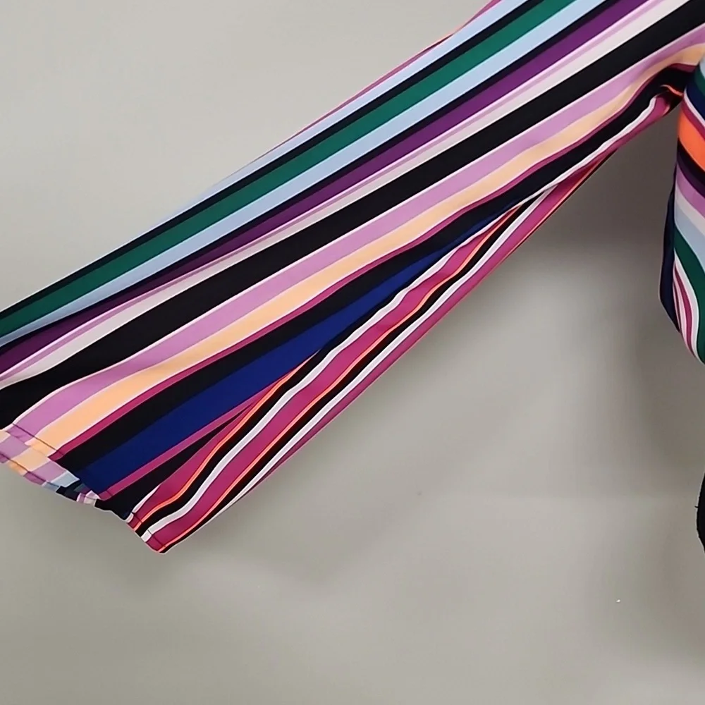 EXPRESS Striped Wrap Blouse - Picture 8 of 16